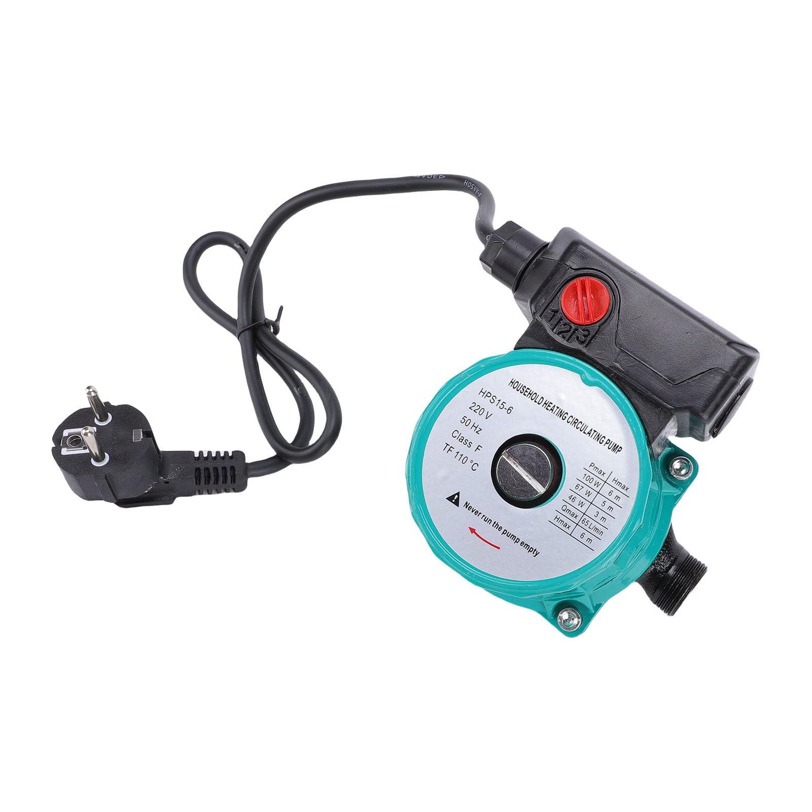 LiebeWH Pompa di Ricircolo Acqua Calda Pompa di Circolazione in Ghisa in Lega di Alluminio 65L Min 3 velocità 46W 67W 100W 6m Prevalenza per Caldaia Riscaldamento Idronico Solare Idrico Domestico