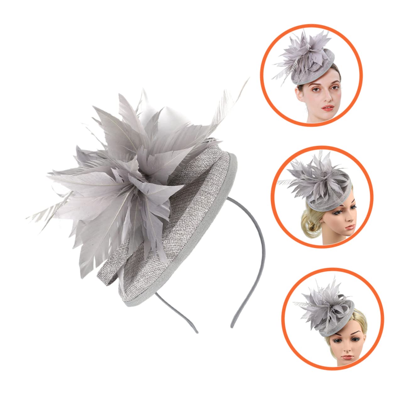 SOIMISS 4piezas Sombrero Fascinador Elegante Pluma Para Mujeres Para Fiestas De Té y Cócteles Accesorio De Moda Para Eventos Formales y Bodas