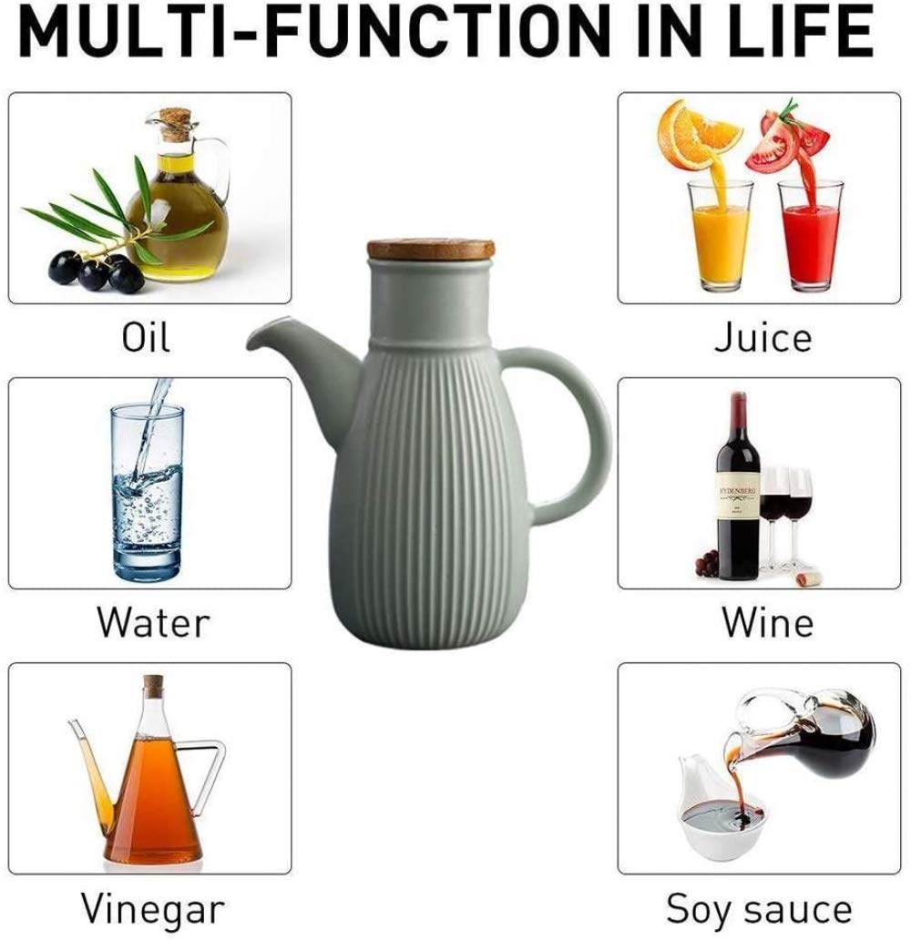 Botellas Dispensadoras De Cerámica De Aceite Y Vinagre con Tapón, Botella De Salsa De Soja/Tarro De Vinagre/Aceite De Oliva/Salsa Dispensador De Especias Almacenamiento En La Cocina Casera -