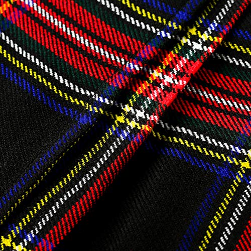 Womens 16.5 in Scottish Tartan Mini Kilt Skirt Black Stewart 4 US4