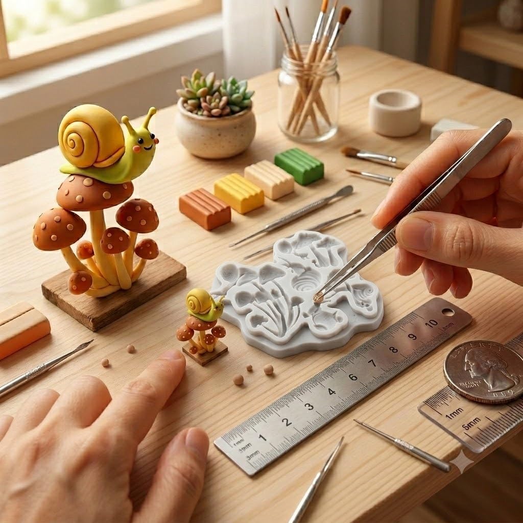Mushroom Polymer Clay Molds Mushroom Snail Silicone Mold