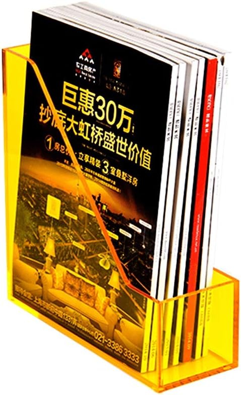 Acrylic Office Storage Rack Translucent File Holder Simple A4 Desktop Folder Creative anQna (Color : Yellow)