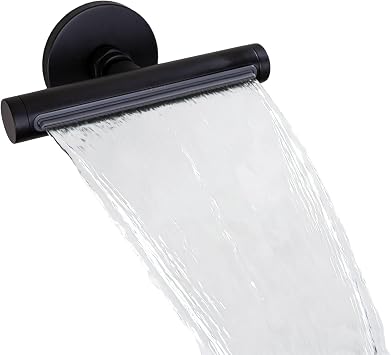 Waterfall Shower Head with High Pressure Wall Mount Shower Set Modern Shower Body Jets Adjustable Rain Shower Spray Head Matte Black for Bathroom Luxury Shower System