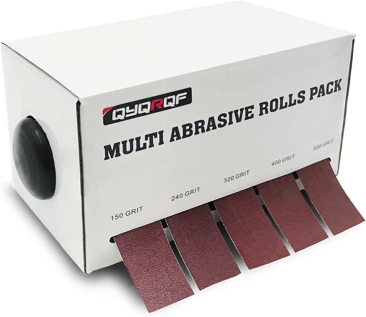 Emery Cloth Roll, 5 Grits Abrasive Sandpaper Rolls Assorted Sand Paper with Dispenser for Woodworking Automotive Metal Polishing, 150 240 320 400 600 Grits Per Roll 6 Meters | Assorted Sand Paper with Dispenser for Woodworking Automotive Metal Polishing, 6 Meters