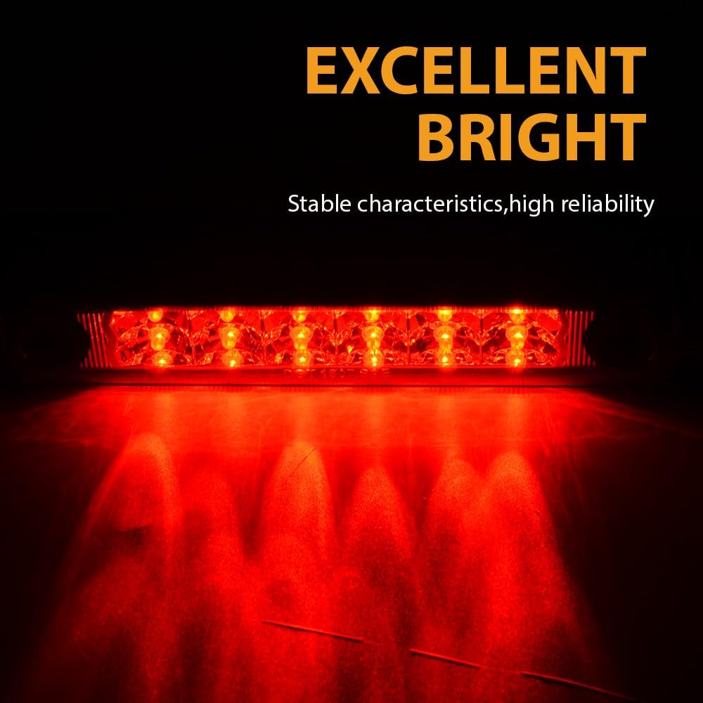 G-PLUS LED Third 3rd Brake Light Compatible With Nissan Frontier Pickup 2001 2002 2003 2004 Rear High Mount Stop Parking Light Assembly Third Brake Cargo Lamp Red Lens Chrome Housing