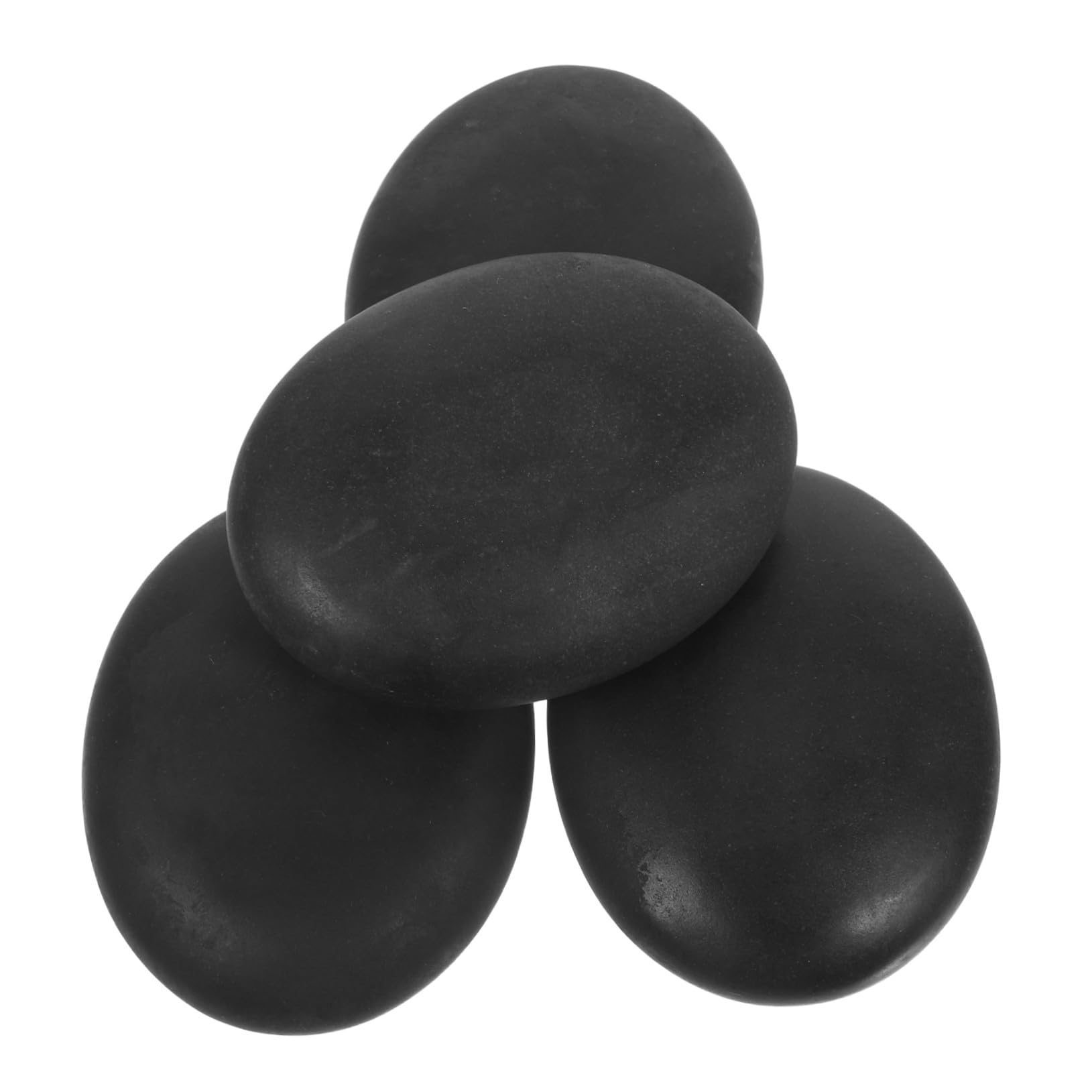 Piedras Calientes de Masaje 4 Piezas Basalto Negro Curvado | Retención Térmica, Uso en Brazos y Piel, Formato Suave para Salón y Belleza