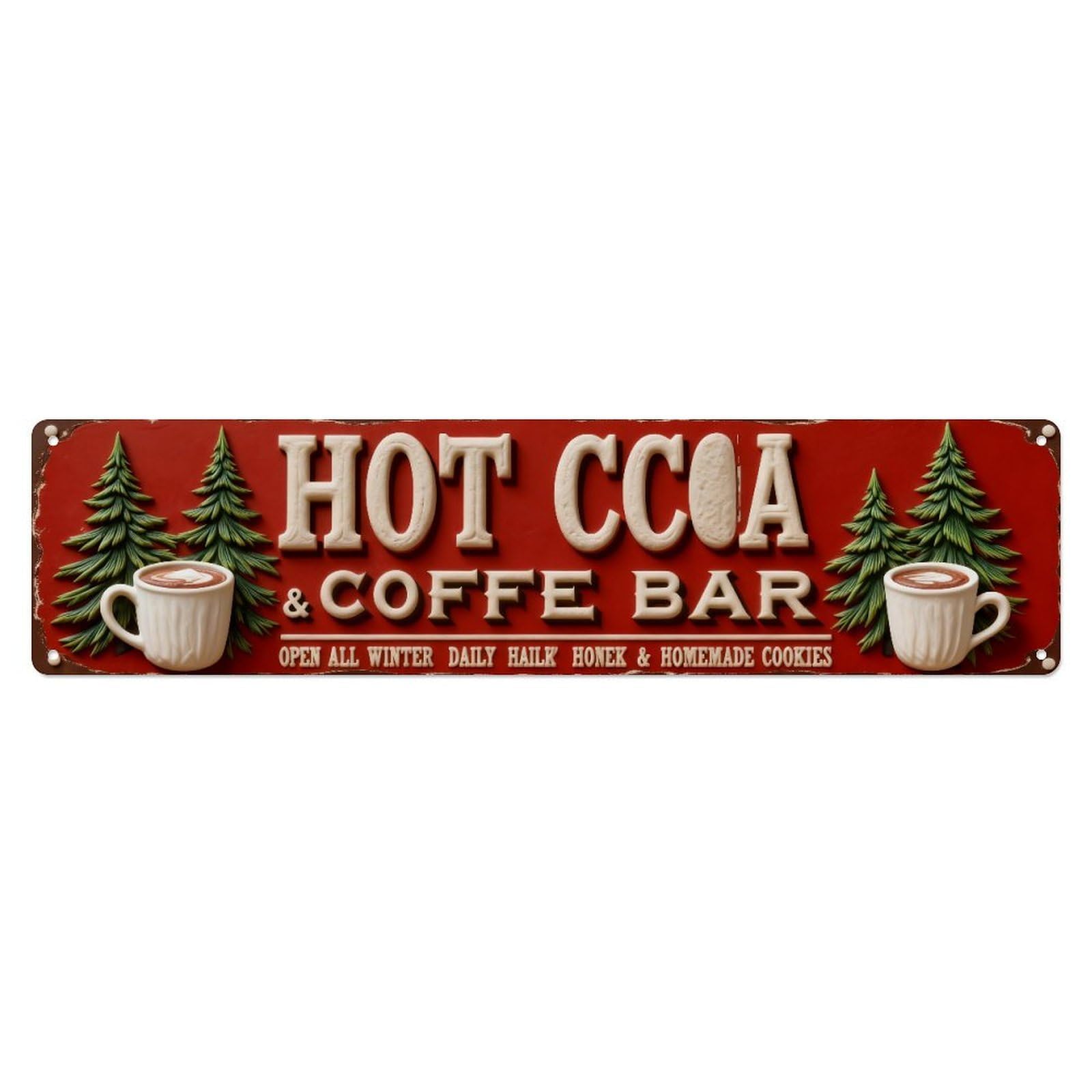 Hot Cocoa Coffee Bar Sign Metal Tin Sign Plaque