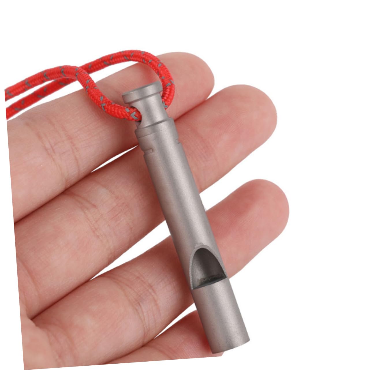 SUPVOX Silbato de Titanio Light Whistle Titanium Rope policia Fuerte Silbato de Emergencia Silbato Colgante Silbato Aire cordón de Silbato Suministro para Acampar Silver