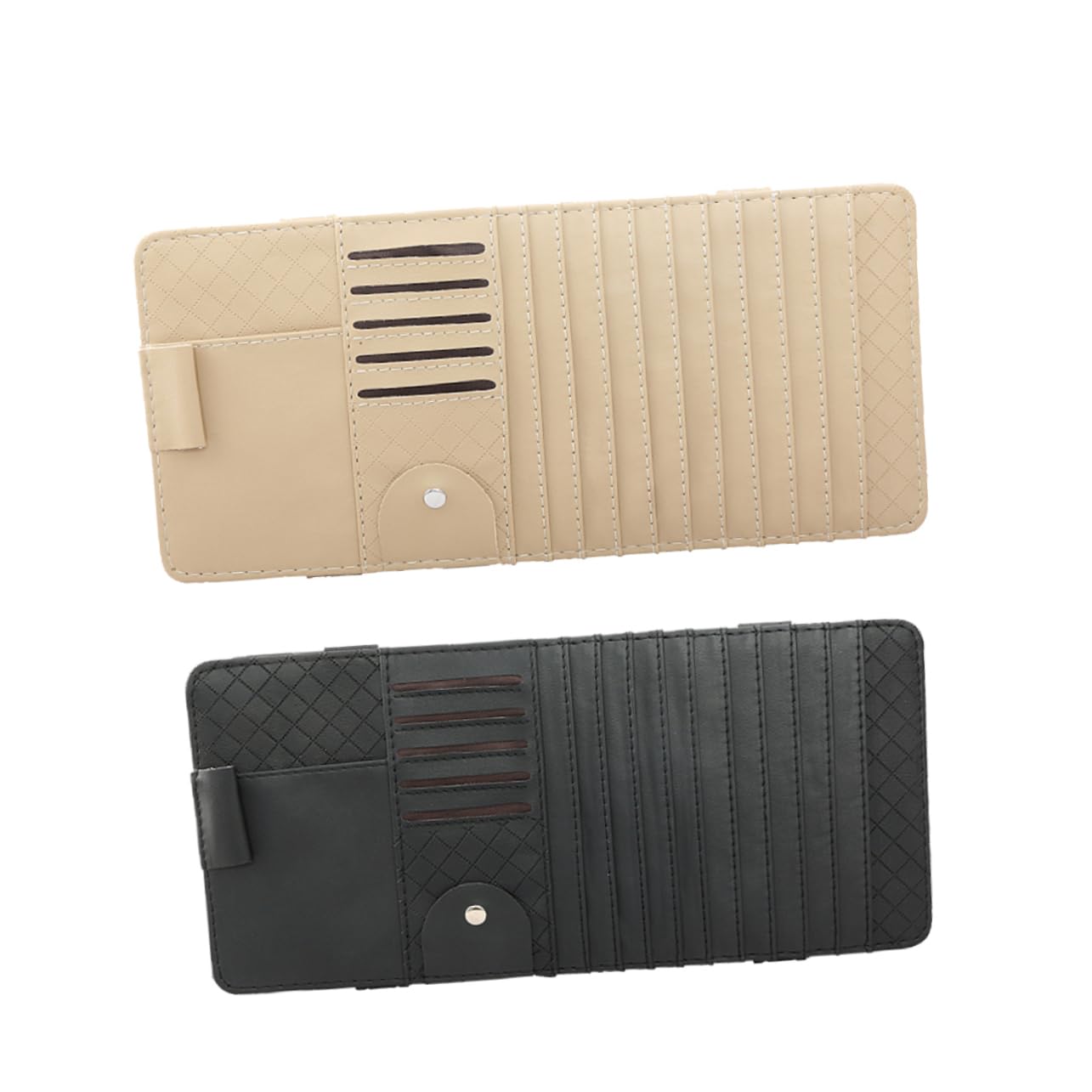 Mobestech 2stücke Multi-funktionale Sonnenblenden Organizer Tasche Für Fahrzeug Ledertasche Zur Cd Und Stiftaufbewahrung Schwarz Mit Sicherem Stauraum Stilvollem Design Und Einfachem