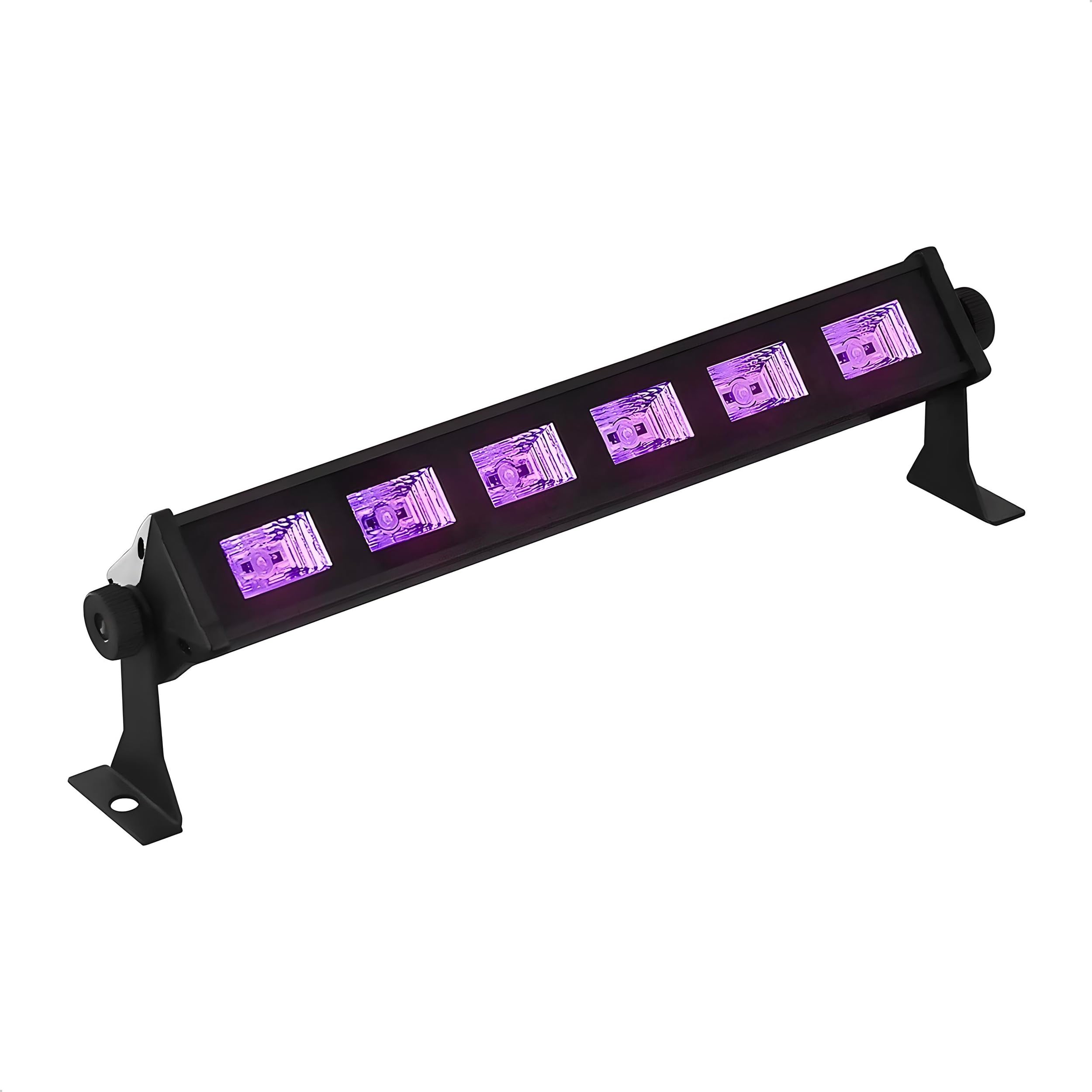 Ibiza - LED-UV-BAR6 - Lámpara UV, efecto fluorescente, efecto luz negra con 6 LEDs de 3W cada uno - Negro - Sobre soporte