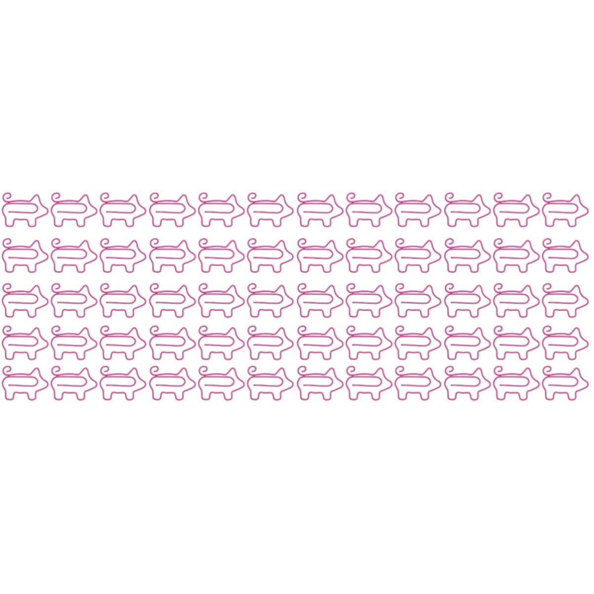 NUOBESTY 100pcs Stylish Pig Shaped Metal Paper Clips Holder Cartoon Office and School Supply Creative File Holder for Aesthetic School Supplies and Office Paper Clip