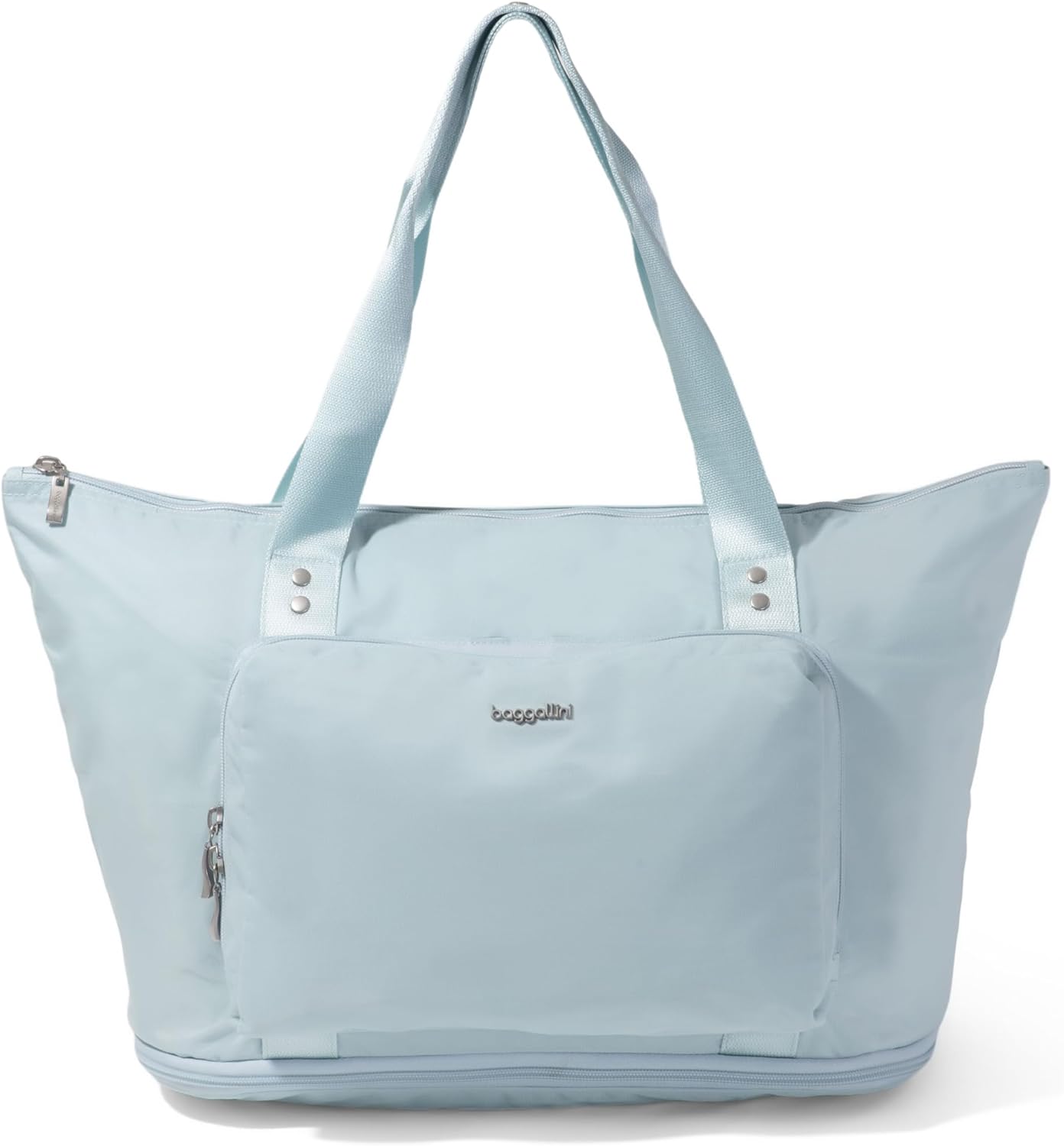 Baggallini Carryall Expandable Lightweight Travel Tote 22" Packable Folding Compact Nylon Washable Weekender w/Luggage Sleeve