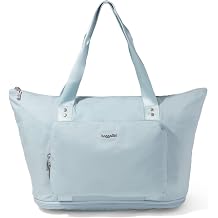 Baggallini Carryall Expandable Lightweight Travel Tote 22" Packable Folding Compact Nylon Washable Weekender w/Luggage Sleeve