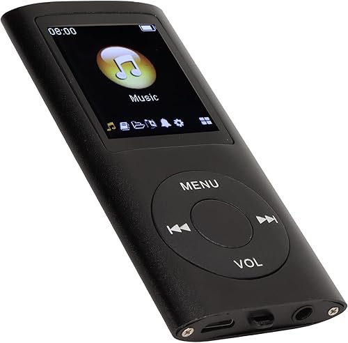Ejoyous Reproductor de MP3 elegante y multifuncional con sonido sin pérdidas, pantalla LCD de 1.8 pulgadas, reproductor de música MP3 portátil para