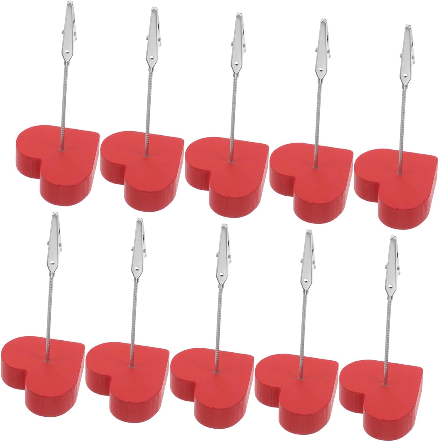 Kisangel 10pcs Valentine's Day Photo Clip Holders Base Message Card Stands for Wedding Reception Desk Picture Displays Romantic Home Decor
