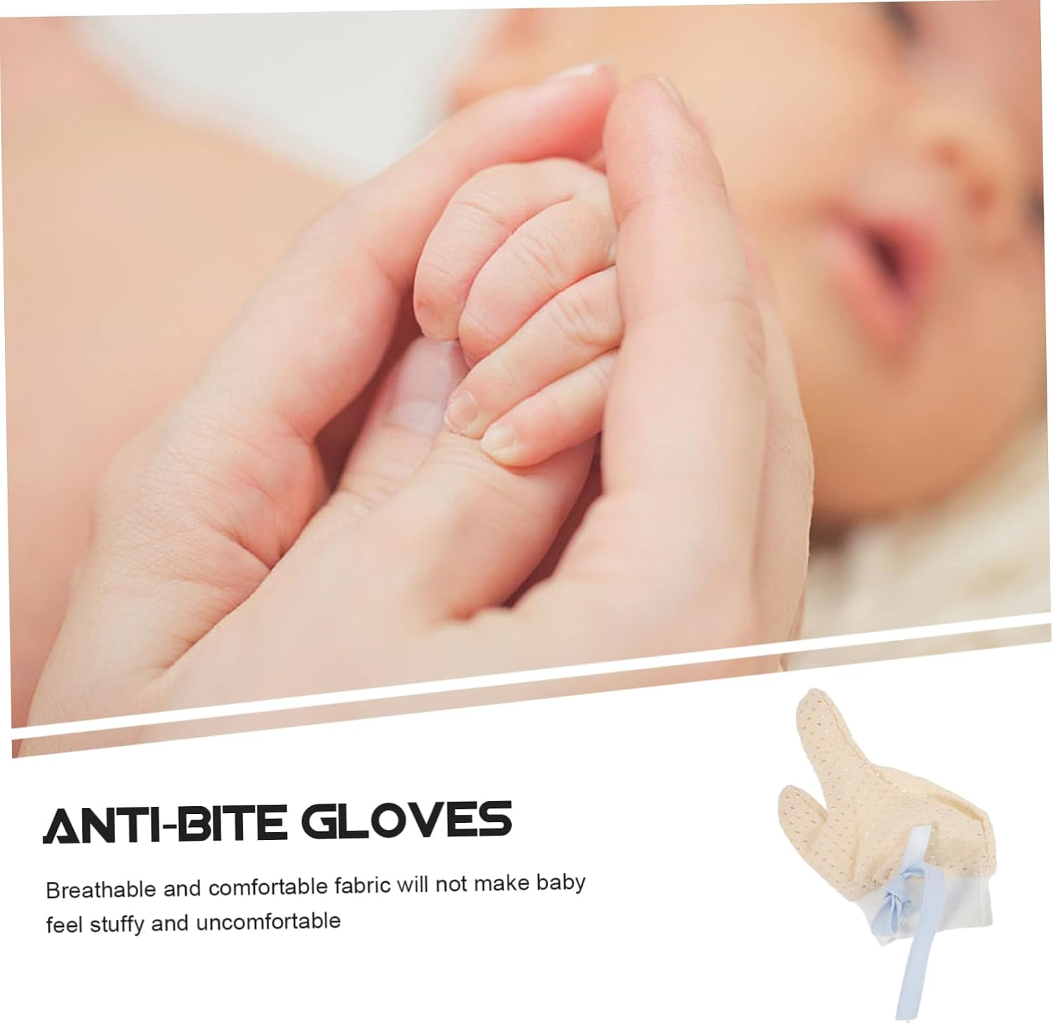 Kisangel 1pair Breathable Mittens Fingertip Gloves for Newborns Months Stop Biting Comfortable Easy to Use