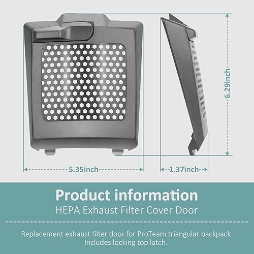Miniatura 2 de Paquete de 2 833954 841708 - Cubierta de filtro Hepa para aspiradora ProTeam 107303 107310 107363 ProVac Super Coach Pro 10 y Super Coach Pro 6