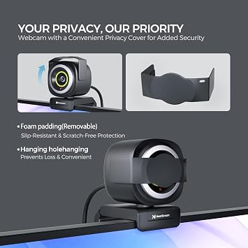 NearStream 4K Webcam for PC AI Auto Framing with Noise-Canceling Mic