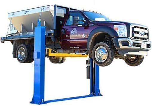 Atlas Automotive Equipment BP12000X 2-Post Commercial Grade Vehicle Lift, Baseplate, Open-top Style, 104 Minimum Ceiling Height, 12,000lb Capacity, 3-Stage Symmetric Arms, For Low Ceiling Garage Use