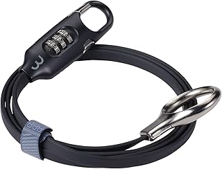 BBB Cycling Combination Lock LoopSafe Bicycle Lock for Road Bike MTB and Urban Cycling 3-Digit Code Combination Cable Lock Made of Hardened Steel 120 cm BBL-55, Black