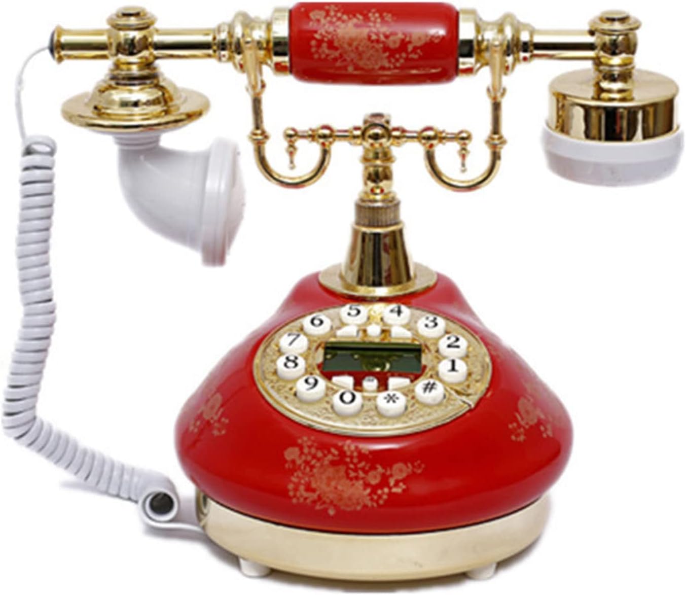 Royal Retro Telephone with Push Button Dial Vintage Antique Desk Phone Corded Dial Handset Home Office Decorative Telephone