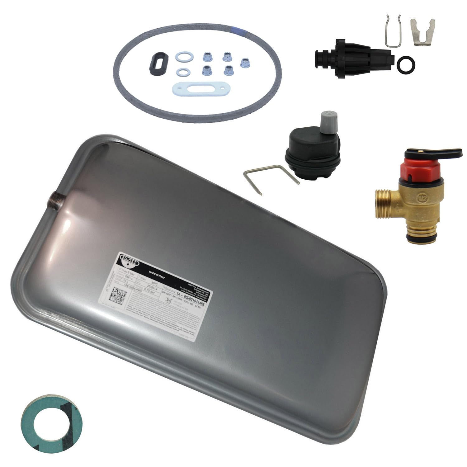 Unvented Components Europe Black Vaillant Vaikit2 Service Kit – Vessel, Prv, Water Pressure Sensor, Automatic De-Aerator, And Single Sealing Gasket Kit