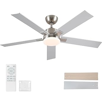 DWVO Ceiling Fans with Lights 65in, Smart Large Black Ceiling Fan with App & Remote Control, 3CCT Lighting,6-Speed Reversible Quiet DC Motor, 8 Blades, for Living Room Bedroom