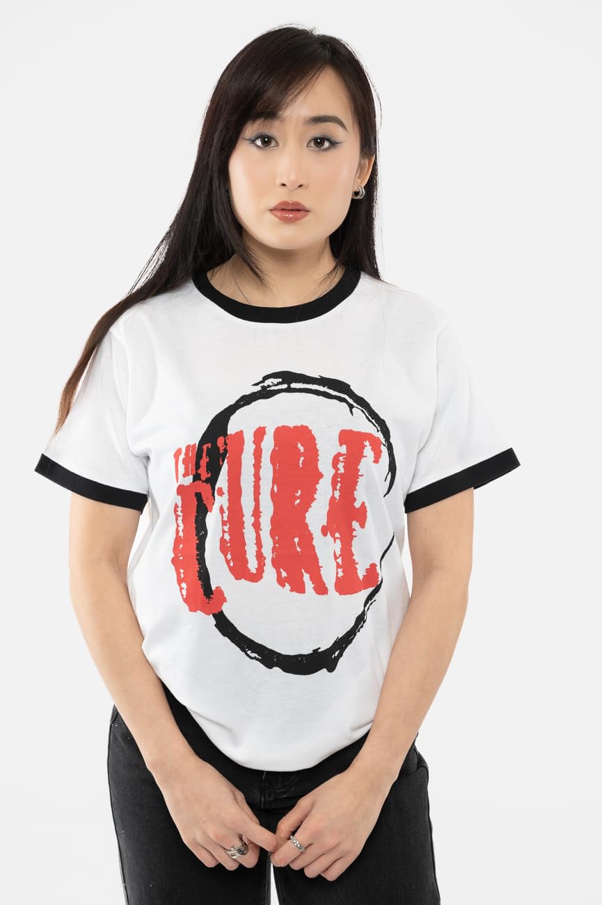 The Cure Ringer T Shirt Circle Band Logo Nouveau Officiel Unisex Blanc