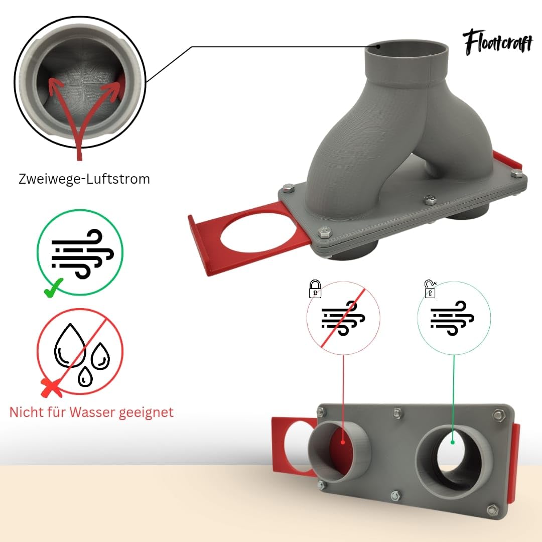 Blastgate Luft Absperrschieber Verschiedene Größen und varianten DN40 DN50 DN75 DN110 ideal für Werkstattabsaugung und und regulierung an Absauganlagen (Wechselschieber DN50 Blastgate)