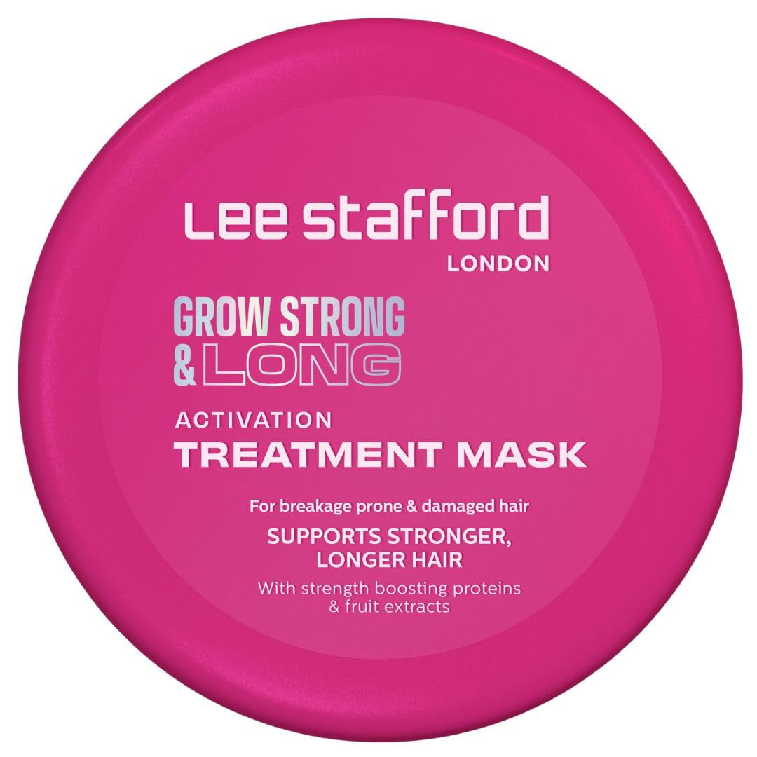 Lee Stafford Hair Growth Mask | Grow Strong & Long Collection – Best Nourishing Treatment for Damaged, Dry Hair, Deep Conditioner Moisture Mask with Thickening Protein, 5 Minute Leave-In, 6.7 Fl Oz