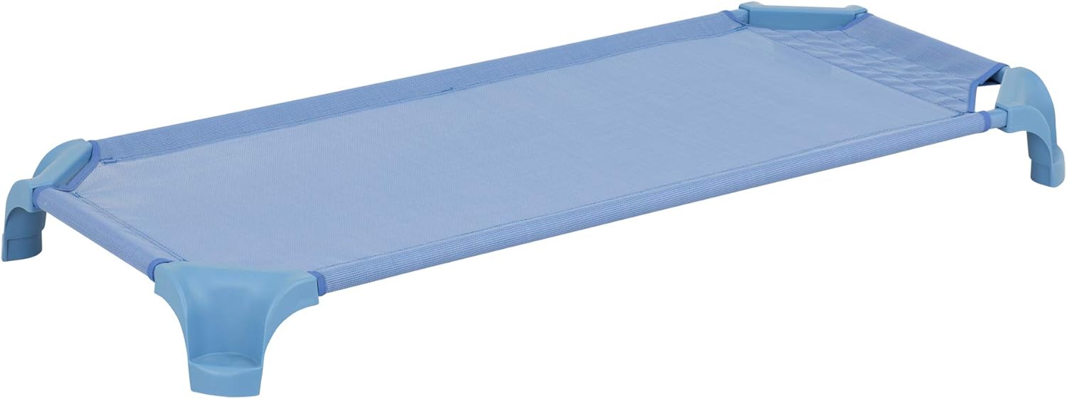 Sprogs Heavy-Duty Stackable Standard Size 52"L Daycare Cots for Kids and Toddlers, Stacking Preschool Classroom Kids Cots for Sleeping, Resting, Naptime, Pack of 16, Natural Colors