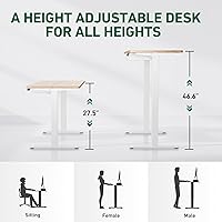 Vista 3 de FEZIBO 55 x 24 Inches Standing Desk with Drawer, Adjustable Height Electric Stand up Desk with Storage, Sit Stand Home Office Desk, Ergonomic Negro