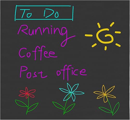 Miniatura 5 de PATIKIL Pizarra magnética de borrado en seco de 12 x 10 pulgadas, 2 hojas magnéticas gruesas de borrado en seco, pizarra negra para refrigerador