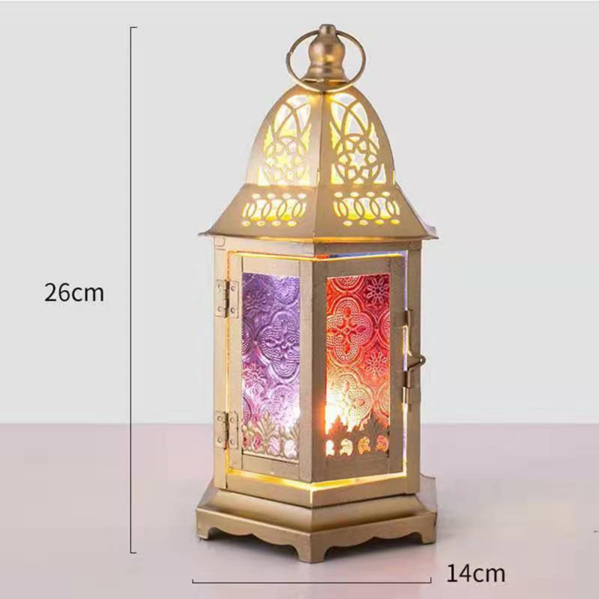 2 Pezzi Portacandele in Ferro e Vetro, Stile Europeo, Decorativo