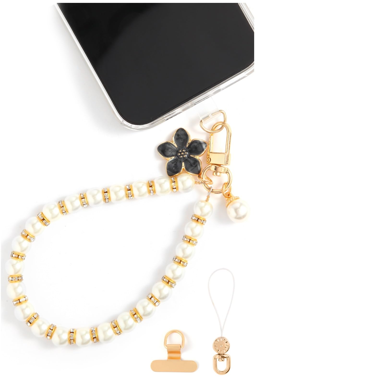 Fancy Beaded Cell Phone Wrist Strap, Hands-Free Cute Wristlet Chain Bracelet, Detachable Lanyard for iPhone, Samsung and Most Smartphones - Anti-Theft