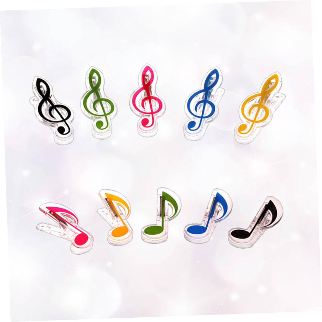 10pezzi Note Musicali in Plastica Supporto per Spartiti per Pianoforte Impugnatura in Plastica Note Musicali Colorate Uso Durevole