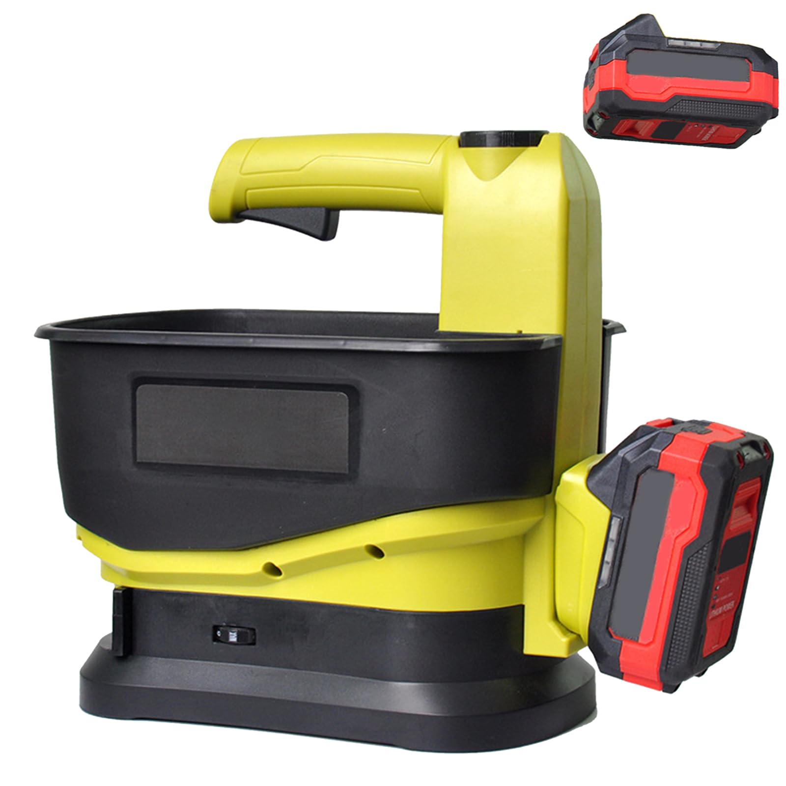 Esparcidor De Semillas Eléctrico De Mano, Esparcidor De Césped Inalámbrico De 5,5 L con 2 * 4000 Mah Y Ajuste De 6 Velocidades, Esparcidores De Semillas De Ancho De Dispersión Ajustable Par 2 Battery
