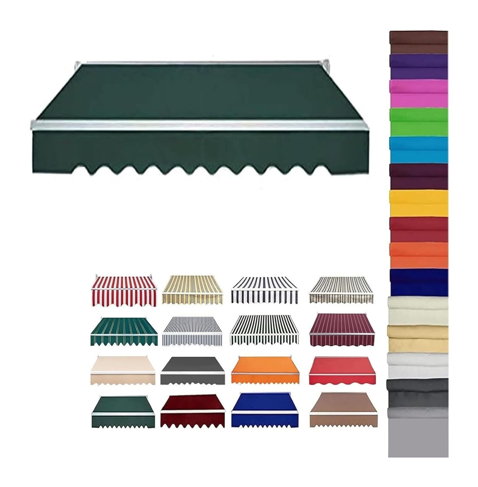 Pbwerigl 01 Awning Retractable Canopy, Retractable Sunshade Replacement Fabric Polyester(,9.8X9.8ft/300X300cm)
