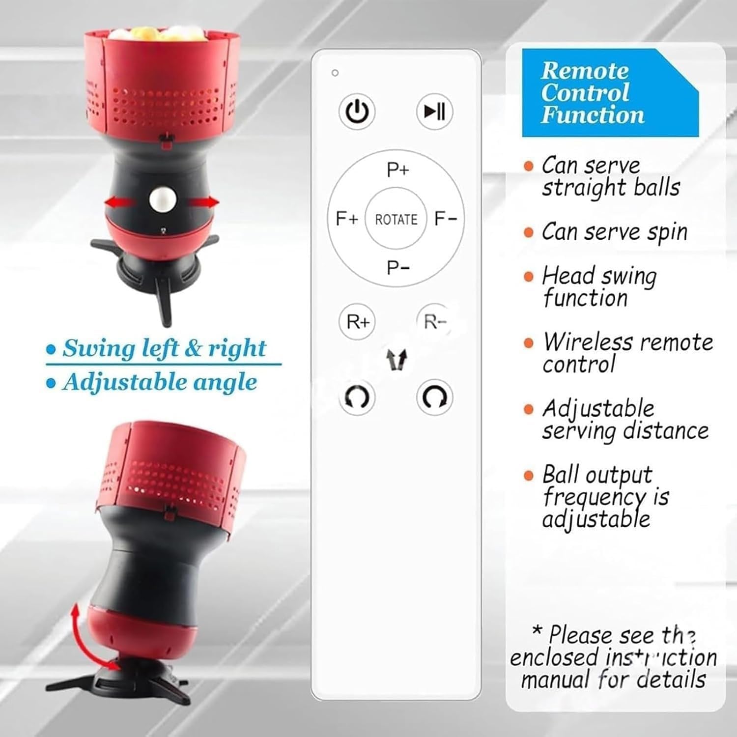Table Tennis Robot, Automatic Table Tennis Ball Launcher, Removable Ball Storage, Speed & Frequency Adjustable, 90 Balls Capacity, Multiple Serving Modes, for Solo/Group Training
