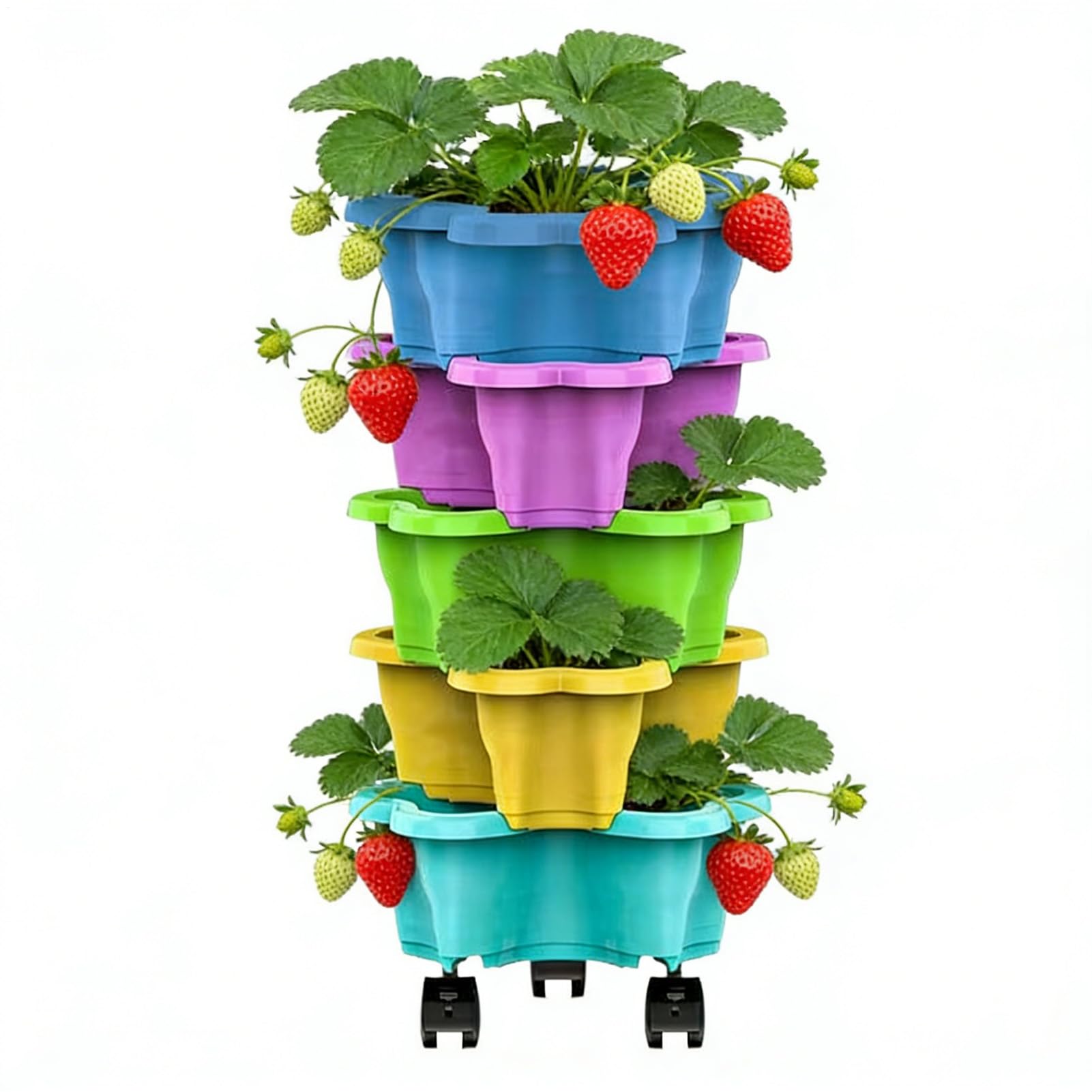 Ratpzou Strawberry Planter | Multi-Tier Vertical Drainage Stackable,Indoor Outdoor Gardening Pots - for Yard Patio Balcony Lawn Home Apartment Decor