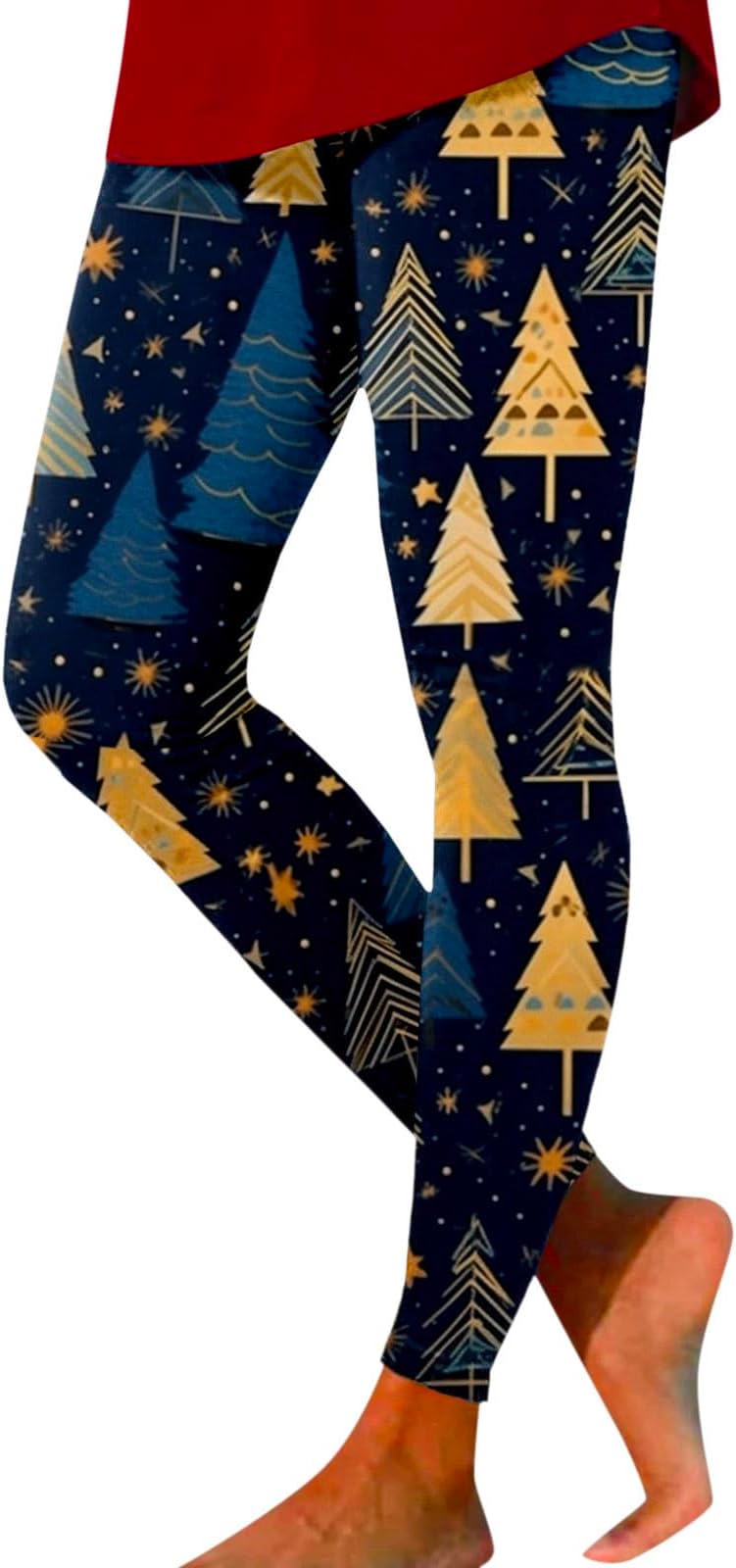 YOGALULU Women's High Waisted Tummy Control Leggings Christmas Printed Thermal Leggings for Women Winter Sports Fitness Yoga Tights
