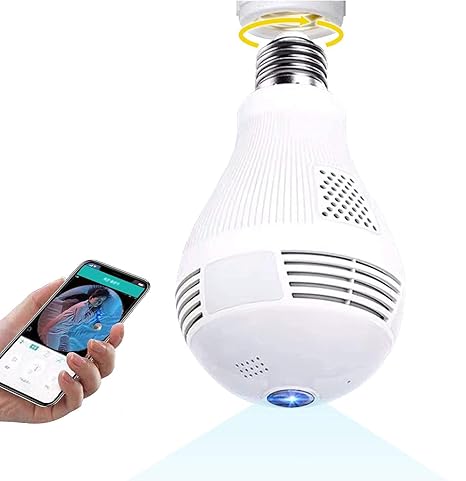 DDLC Full HD Picture Bulb Home Security Camera 1080p AI Powered Motion Detection l Infrared Light Vision | 360 degree Panorama | Talk Back Feature (Bulb Camera)