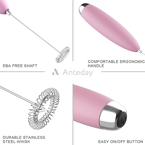 Miniatura 2 de Espumador de mano para café, espumador de leche mejorado, batidor de matcha, mezclador de bebidas, mini batidor eléctrico, mini espumador de mano,