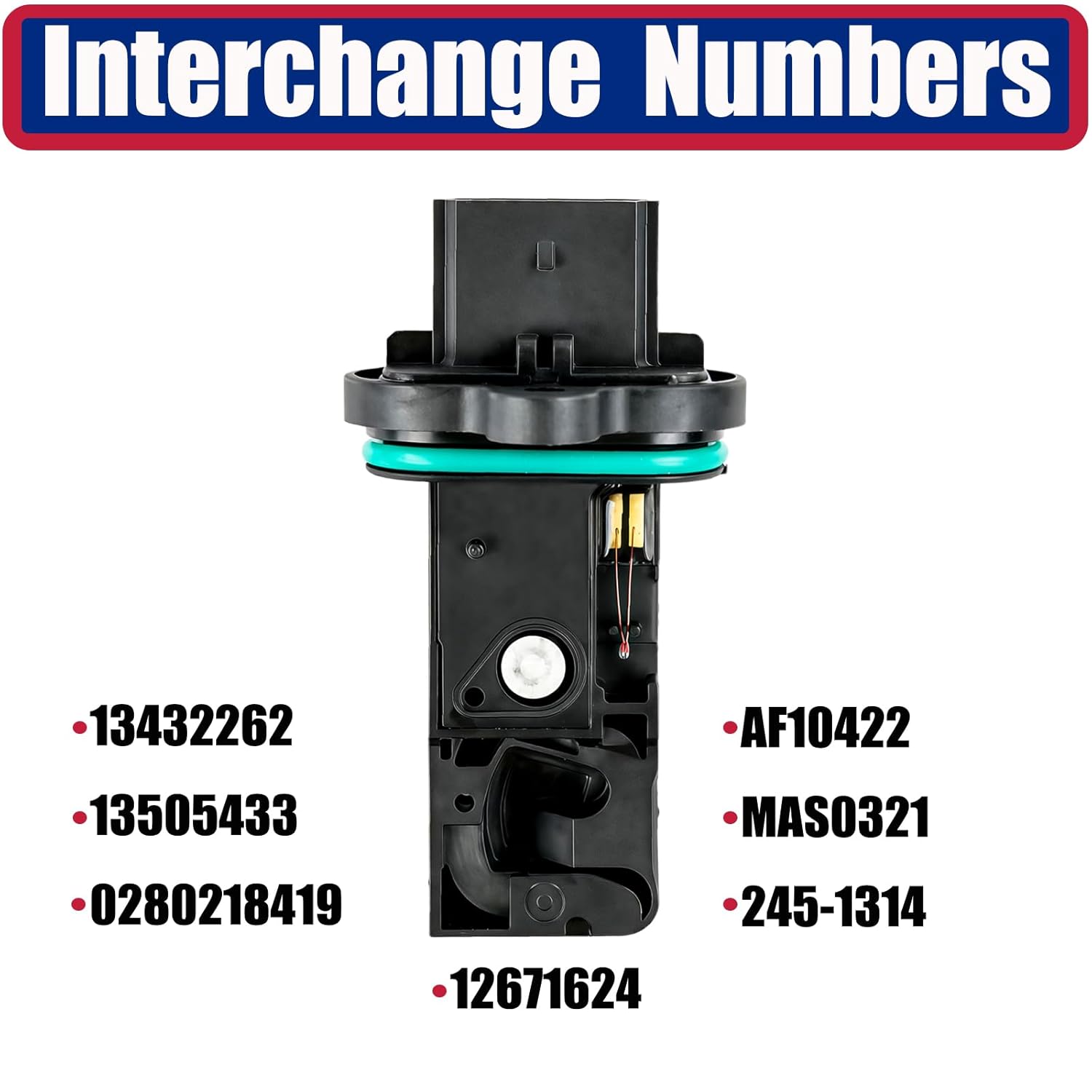 Mass Air Flow Sensor Meter MAF Compatible with Chevy Cruze Sonic Trax 2012-2021, Buick Encore Verano 2012-2021, Replaces 12671624 0280218419 13432262 13505433