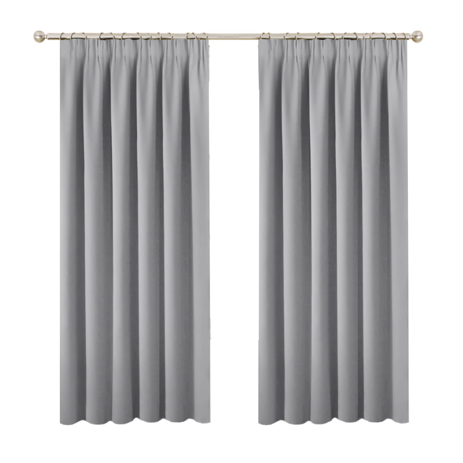 Bellahills Dove Grey Insulated Thermal Blackout 72-Inch Drop Grey Curtain Panels Pair - Pencil Pleat Window Drapes For Bedroom/Living Room (Set Of 2, )
