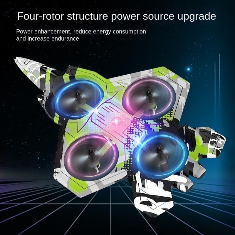 Image of Remote Control Airplane RC Glider Plane with Light Foam Aeroplane Fighter Jet for Kids Adults 6-16, 360 Flip, Stunt Roll, Drones Airplane Toy Gift for Kids Boy (Colorful Plane)