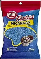Confeito Miçanga Granulado Brigadeiro, Doces, Confeitaria Várias Cores 500g (Azul)