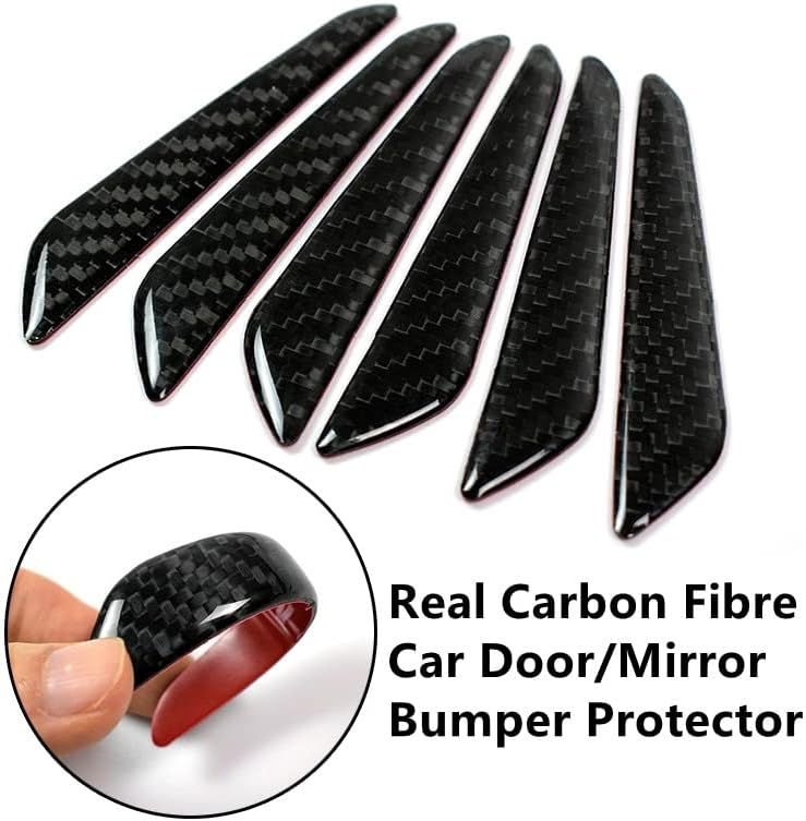 Bumper Protector Strip-4Pcs Door Edge Guard Carbon Fiber Bumper Door Edge Protector Strips Trim Cover Anti-collision Door Protector for Universal Car