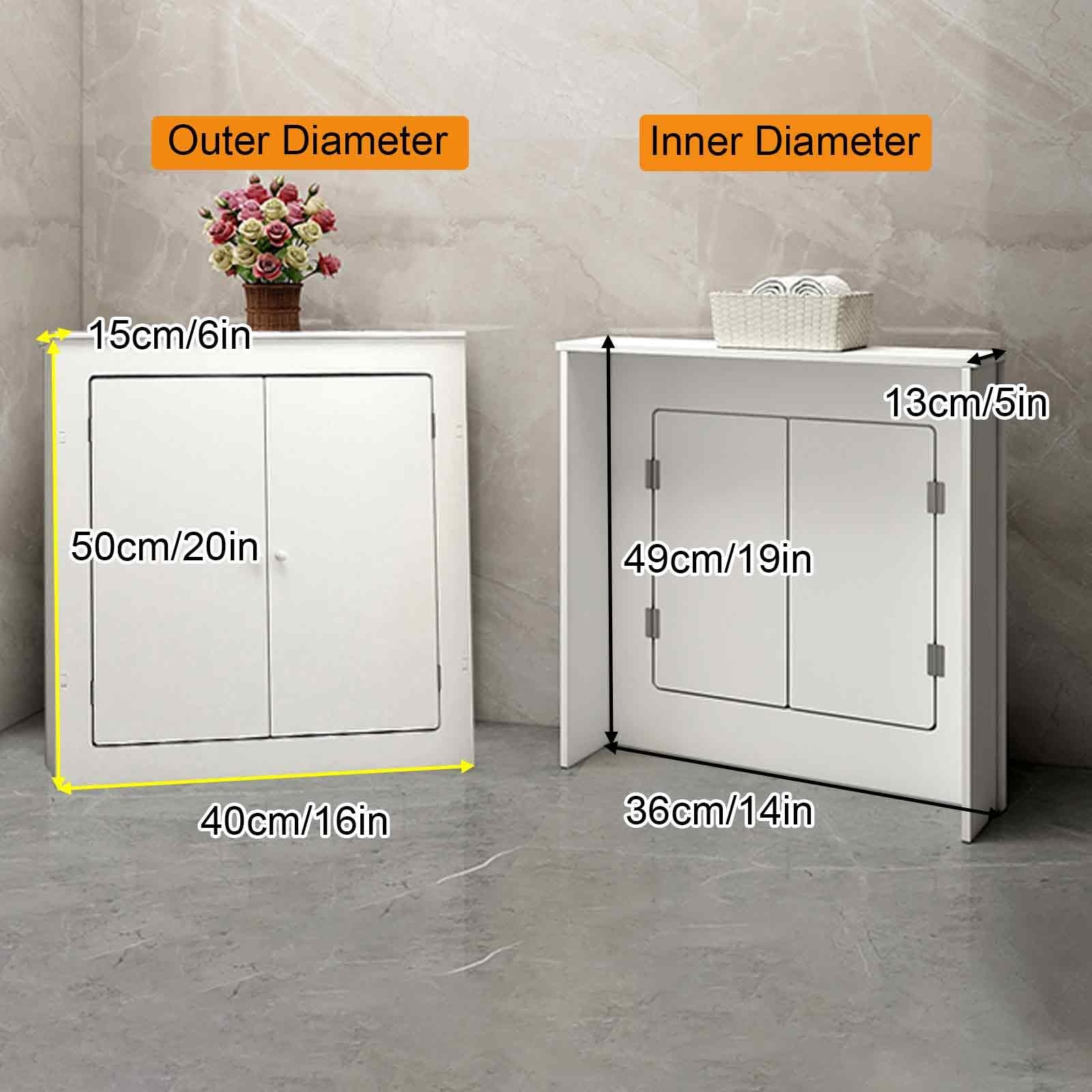 Copritermosifone Legno con Pannello di Accesso, Copri Termosifone Moderno per Termosifone, Mobiletto Decorativo Bianco a Doppia Anta, Design Protettivo(40x50x15cm/16x20x6in)