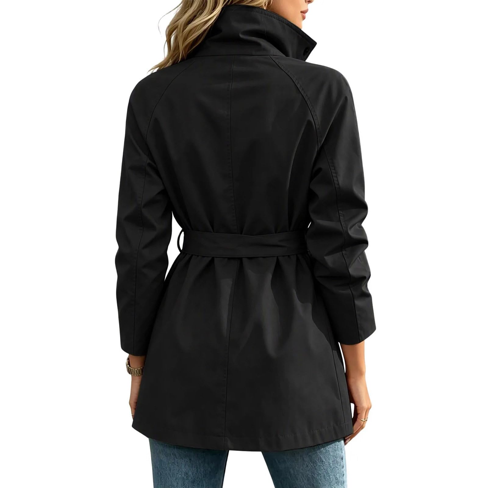 Giacca da donna per le mezze stagioni, elegante trench con cintura, a